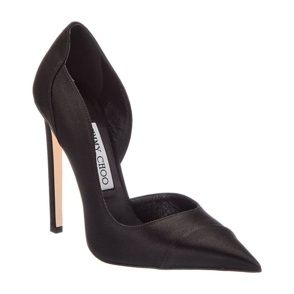 Jimmy Choo Brigitte 120 Satin Pump, Black